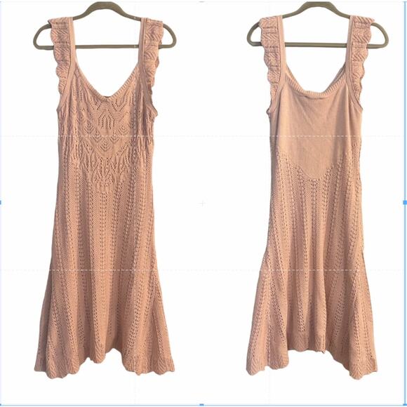 $11SALE!!! Freshman 1996 Adorable Knit Pastel Pink Dress Size L NWT - Picture 1 of 8